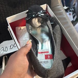 Style & Co. Black and Gray Heels with Bow